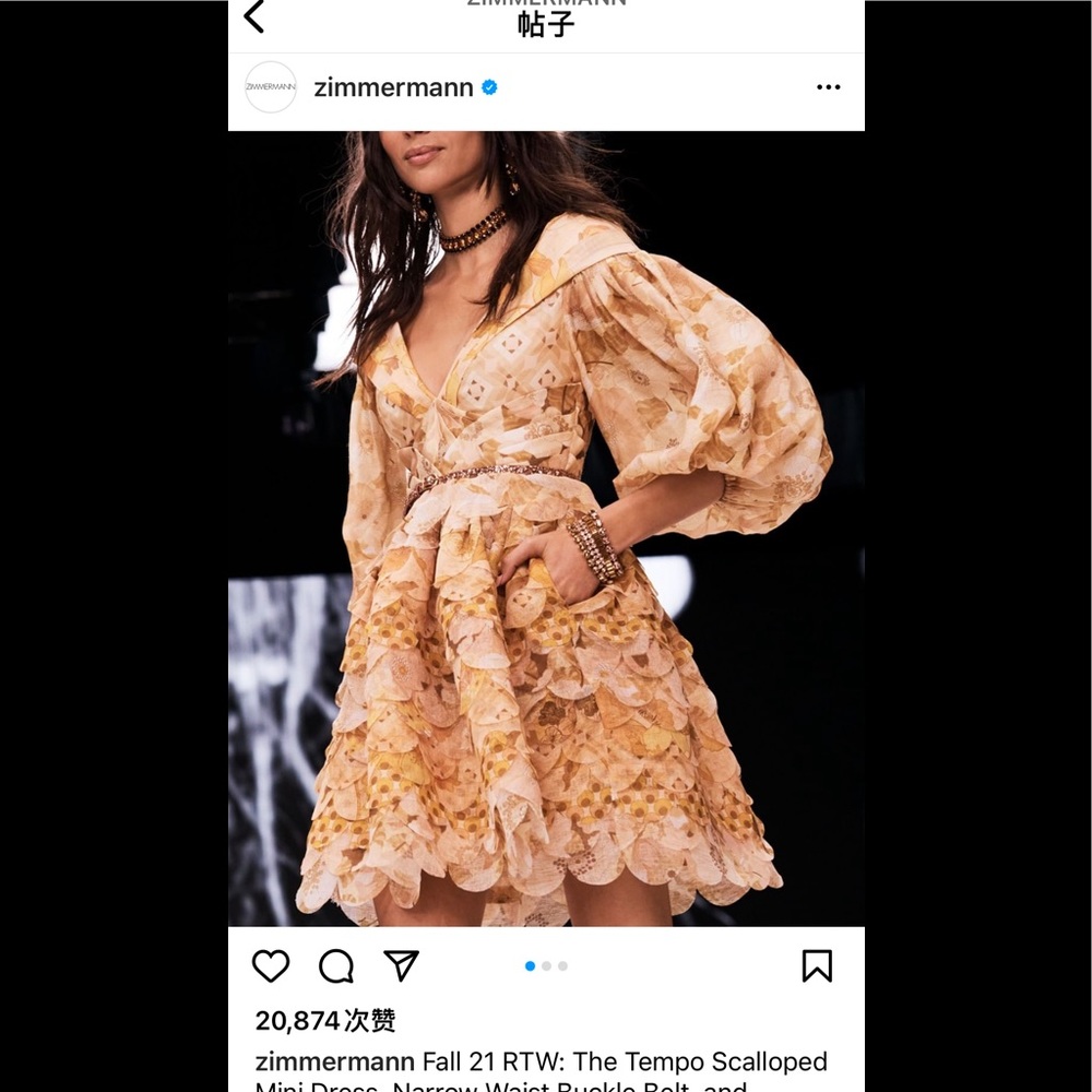 zimmermann runway  party dress